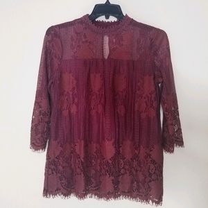 Indigo Thread Lace Top size M